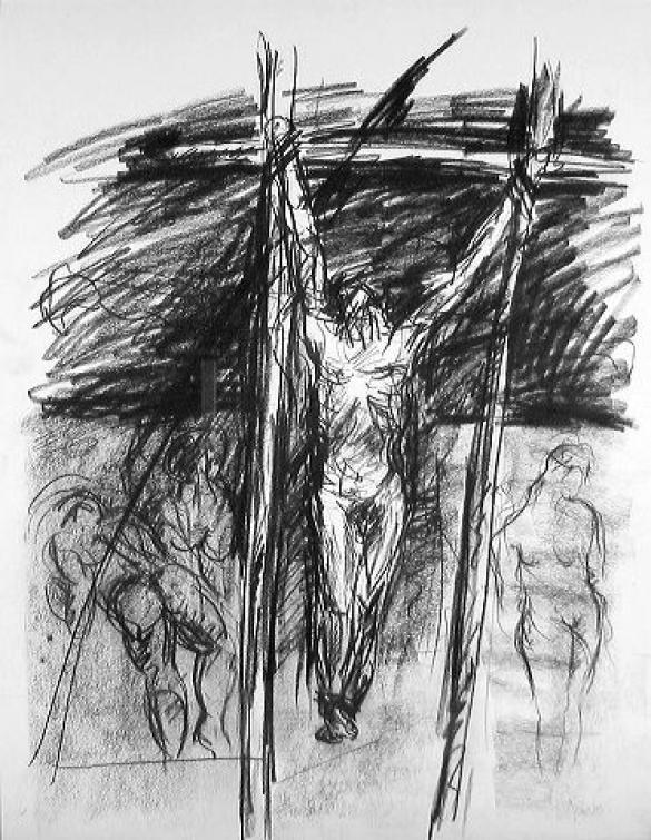 Afbeelding van het kunstwerk 'dubbel kruis' van Jan Vos