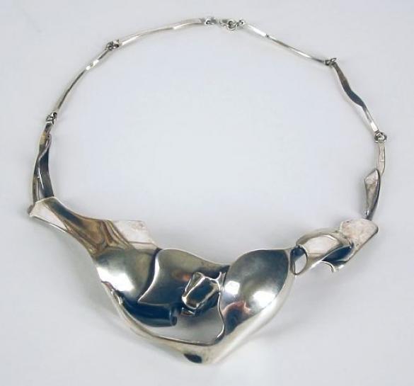 Afbeelding van het kunstwerk 'zilveren halsband' van G. Zielstra